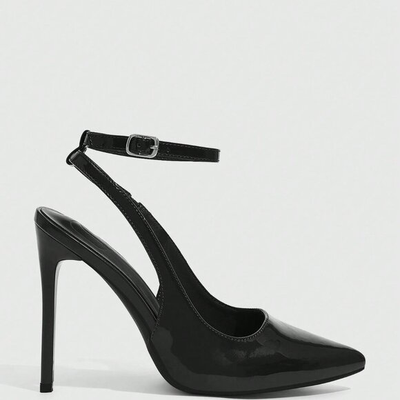 Black Stiletto Women's High Heel Pumps - Picture 7 of 10